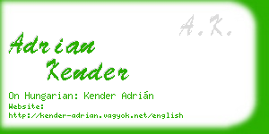 adrian kender business card
